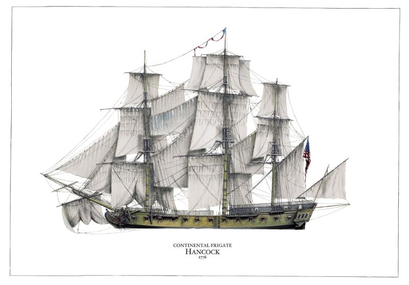 Continental Frigate Hancock 1776 by Tony Fernandes